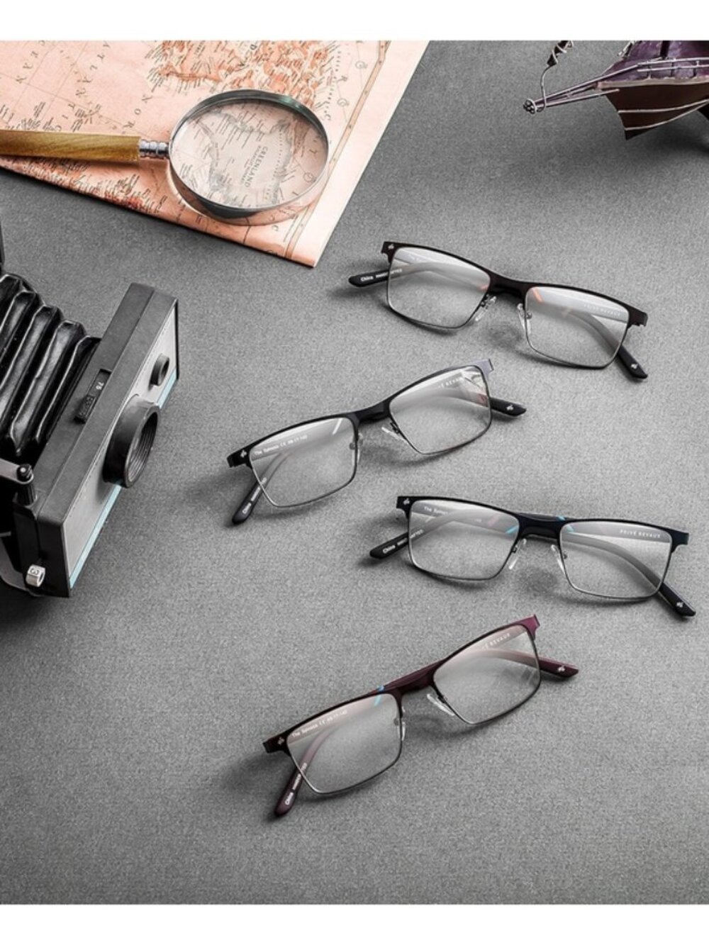 Prive Revaux Spinoza Rectangular Designer Reading Glasses in Midnight Blue 49 mm - Picture 5 of 6